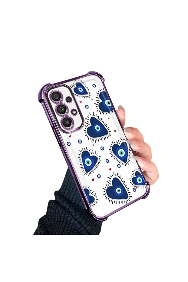 حافظة حماية من السيليكون الشفاف المتوافقة مع هاتف سامسونج جالاكسي A33 بنمط العين الشريرة - 3