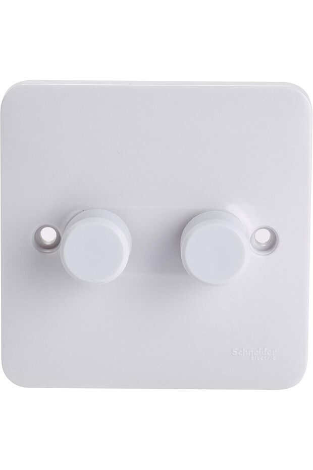 Lisse 2-Gang Universal 100W LED Dimmer, White