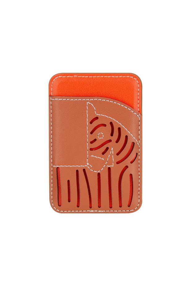Tan Leather Phone Back Cover Wallet with Magsafe Card Holder Dk338