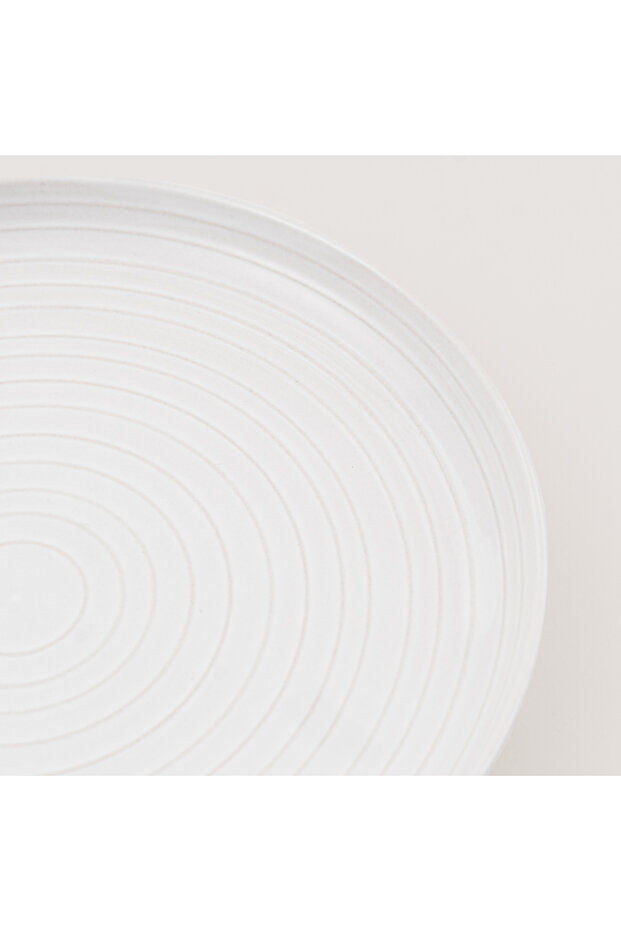 طقم عشاء من الخزف الحجري مكون من 12 قطعة، أبيض - 4