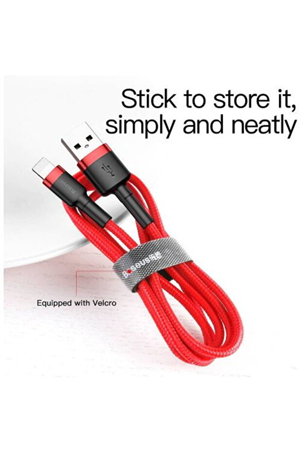 Lightning Cafule Cable 2A, 3m Red/ Black - 8