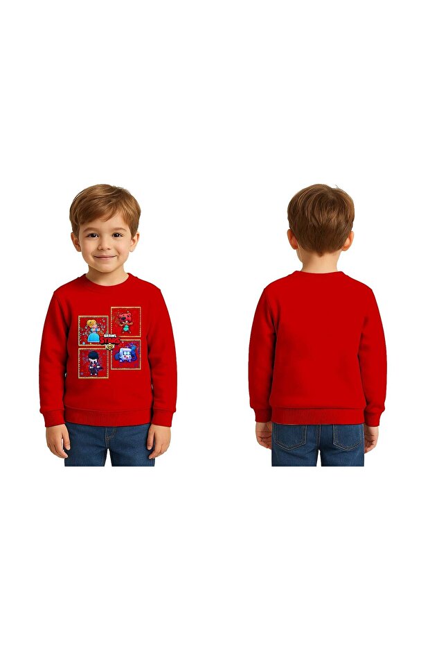 Unisex Brawl Stars Printed Children's Swaetshirt 3 Thread Raster