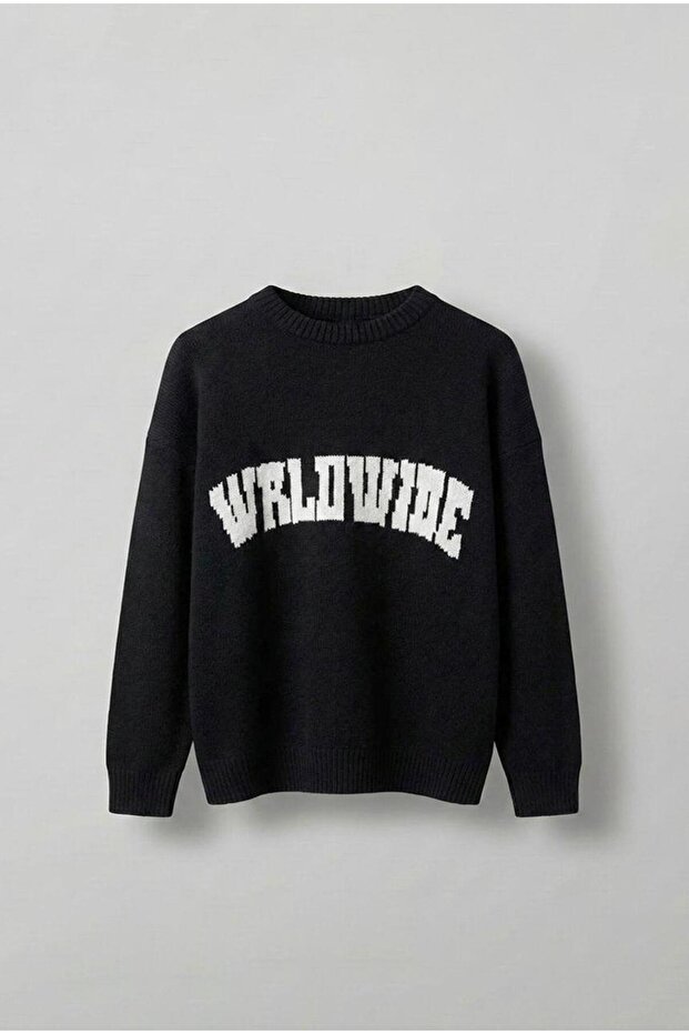 Men's Relaxed Fit Premium Knitwear Sweater Black