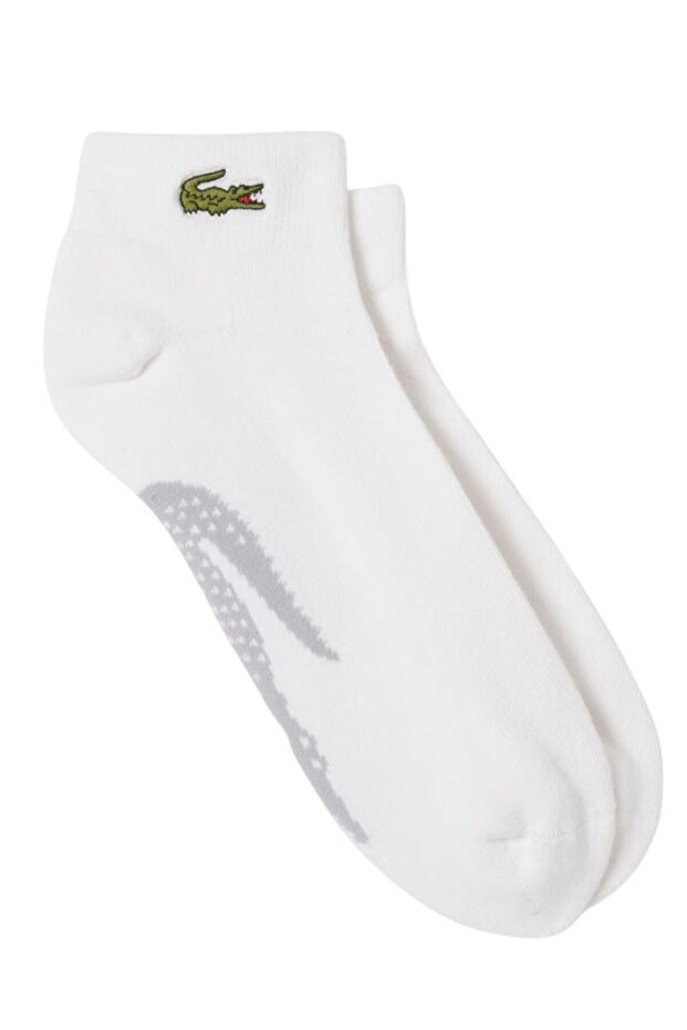 Short Cotton Sport Socks Knitted Logo Towel-Lined Single Booties Socks Men's White