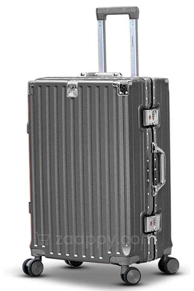 Hard Shell Aluminum Framed 28 Inch (30-35kg) Luggage, USB Charging Port, Bottle Holder