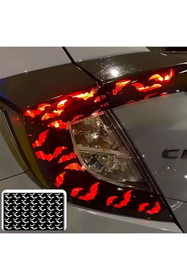 🦇 ملصق مانع للضوء بنمط الخفاش / تصميم يسمح بمرور الضوء / ملصق أسود بنمط الخفاش 🚗