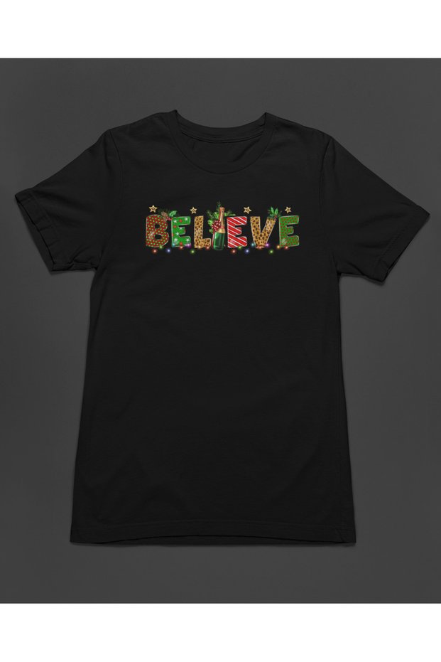 Believe Christmas New Year Printed Christmas Unisex T-Shirt T-Shirt