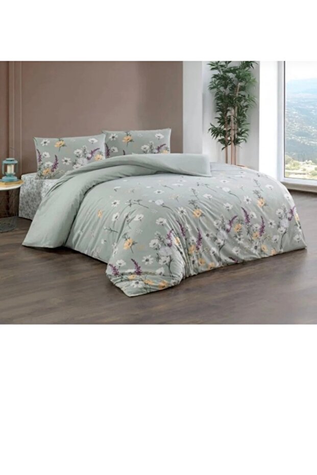 Kristal Ranforce Spring Sage Double Duvet Cover Set