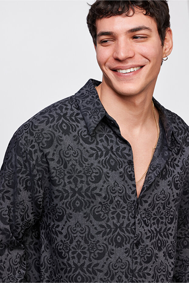 Jakarlı Modal Gömlek - 4