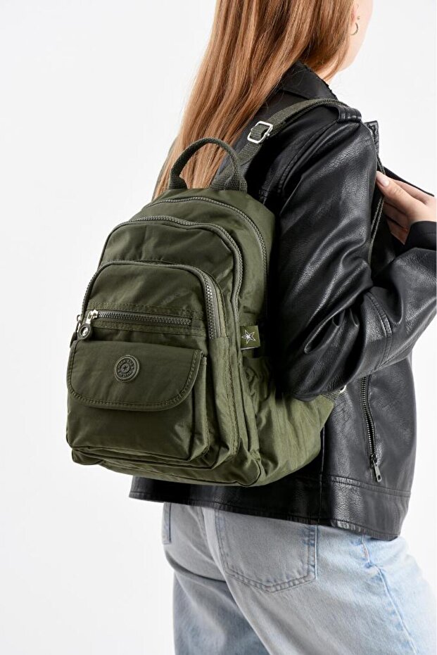 Women's Backpack Suitable for Daily Use 32*25 cm Clinker Fabric Multi-Pocket Lightweight Water Repellent Fabric