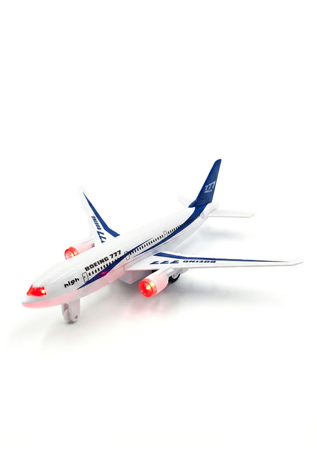 Boeing 777 Diecast Airplane Toy Metal Pull Back Plane Flashing LED Lights Jet Engine Sounds for Kids