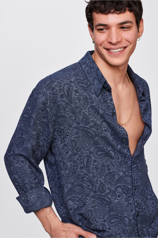 Jakarlı Modal Gömlek - 1