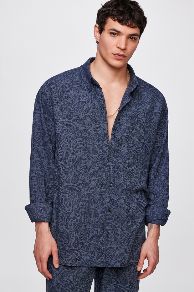 Jakarlı Modal Gömlek - 3