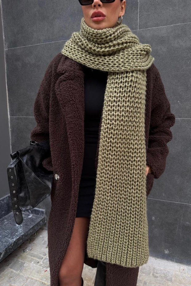 Thick Knitted Long Knitwear Scarf Av3977