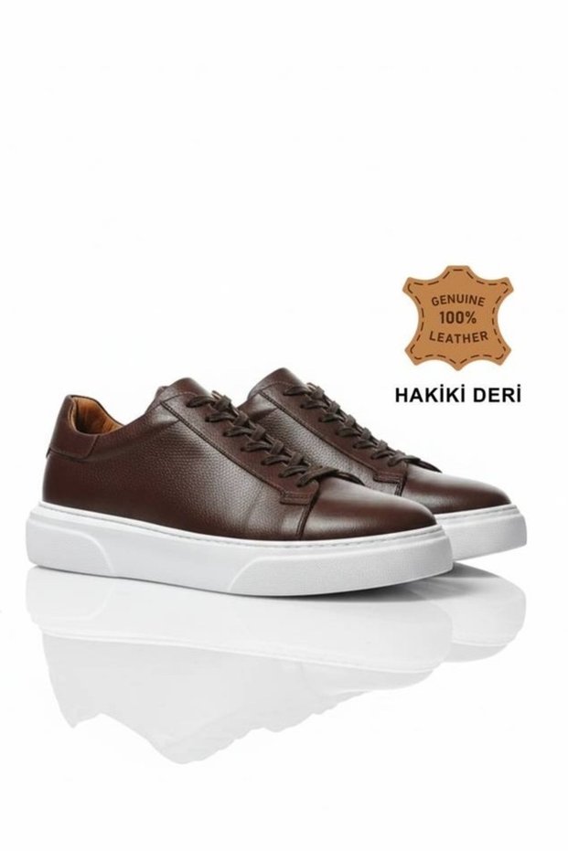 Tommy Casual Genuine Leather Men's Sneaker Daily Sports Shoes Brown