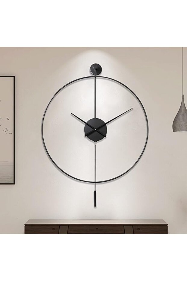 Classical Large Decorative Wall Clock with Pendulum, Silent Metal, 20''