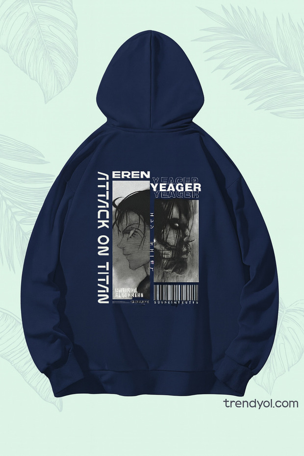 Unisex Oversized Hooded Anime Style Graphic Printed Street Fashion Casual Sweatshirt
