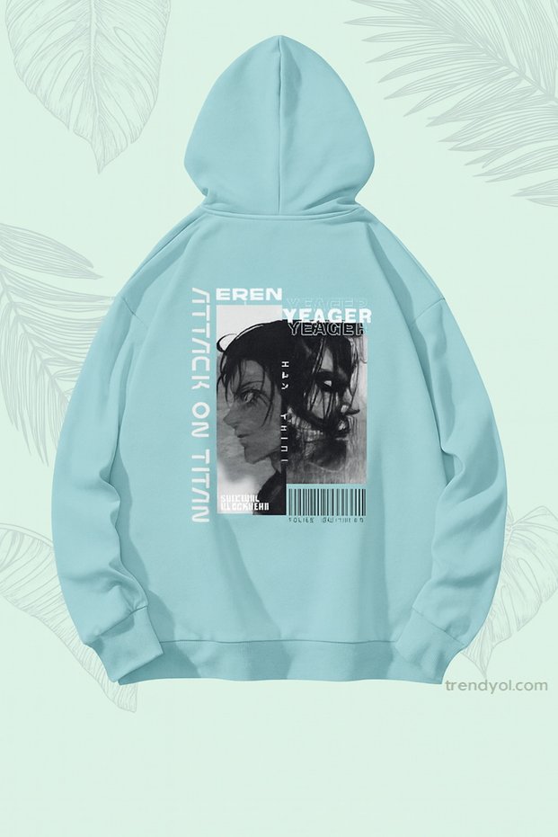 Unisex Oversized Hooded Anime Style Graphic Printed Street Fashion Casual Sweatshirt
