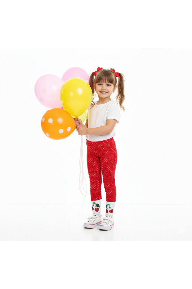 Girls' Summer Polka Dot Leggings