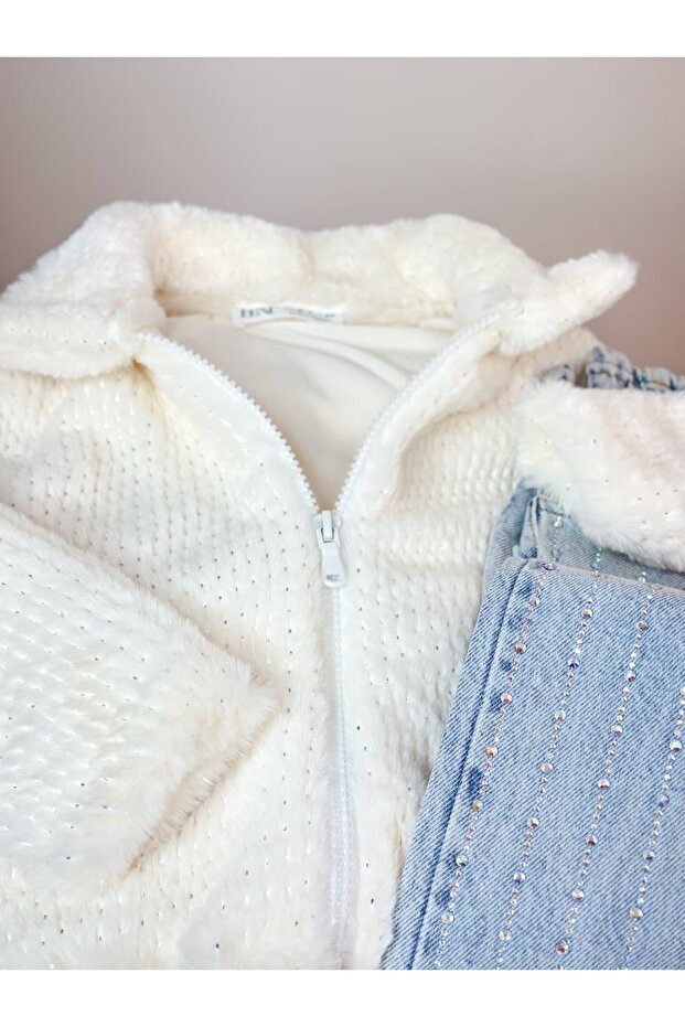 سترة سيم مطبوع المخملية - 2