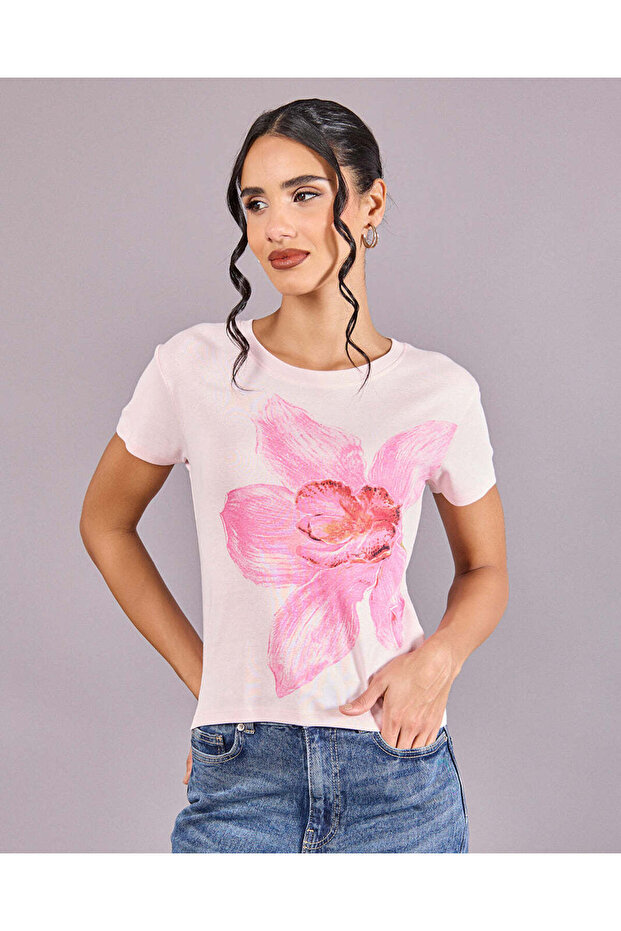 Women Pink Printed T-Shirt