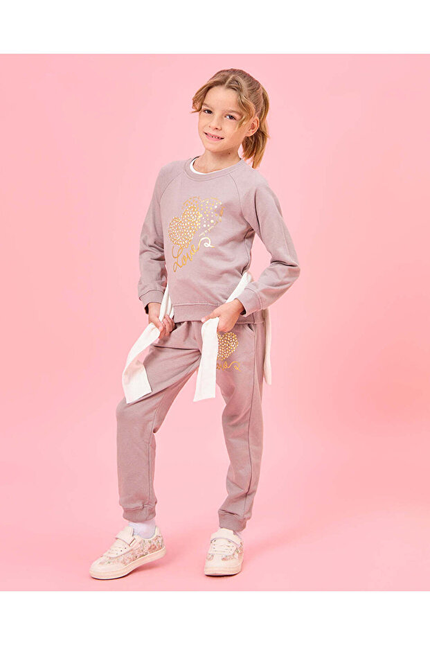 Girls Beige Basic Track Pants - 2