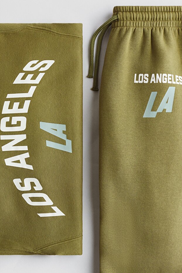 2 Parçalı Baskılı Sweatshirt Set - 2