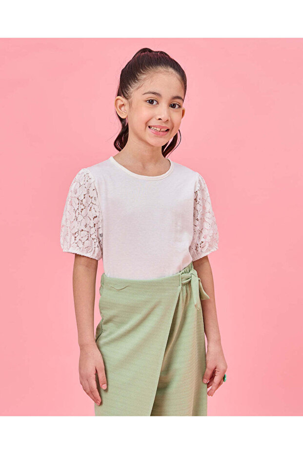 Girls White Casual Blouse