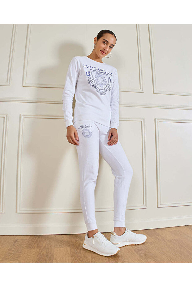 Women White Printed Active Pants - 5