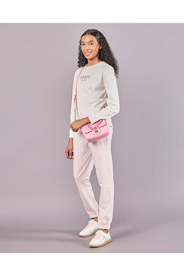 Senior Girls Pink Basic Track Pants - 2