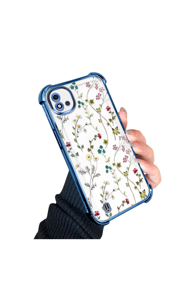 حافظة واقية من السيليكون الشفاف المتوافقة مع Realme C20/C20A بأنماط زهور - 2