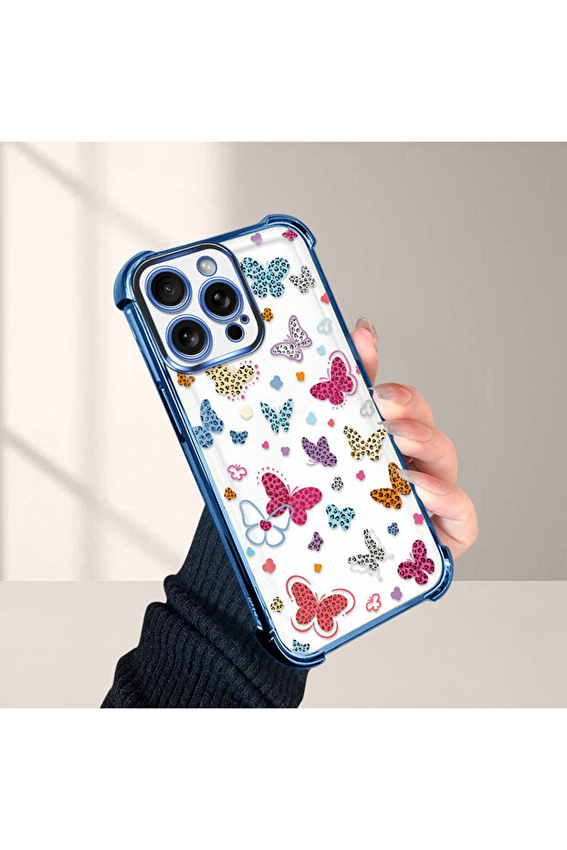 حافظة حماية من السيليكون الشفاف المتوافقة مع هاتف iPhone 15 Pro بأنماط الفراشة - 1