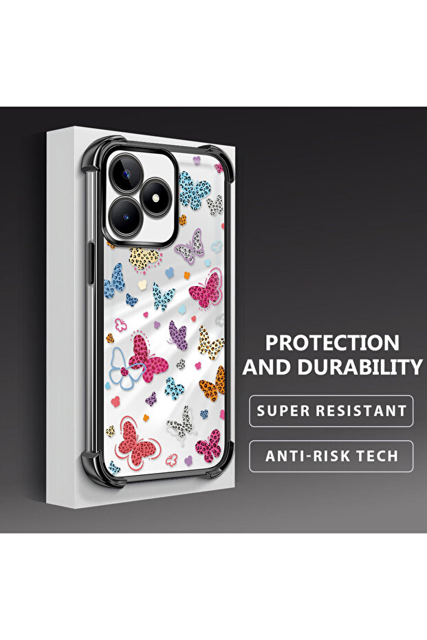 حافظة حماية من السيليكون الشفاف المتوافقة مع Realme Note 50 بأنماط الفراشة - 4