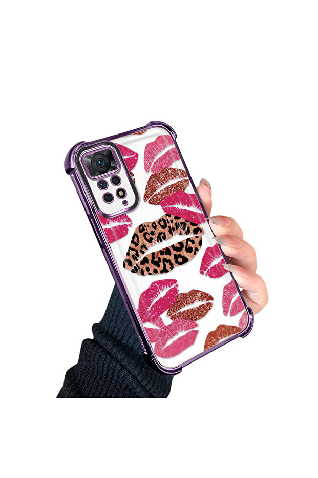 حافظة حماية من السيليكون الشفاف المتوافقة مع هاتف Xiaomi Redmi Note 11 Pro، بأنماط الشفاه - 2