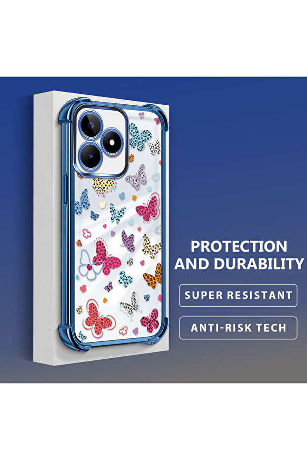 حافظة حماية من السيليكون الشفاف المتوافقة مع Realme Note 50 بأنماط الفراشة - 4