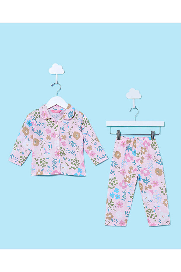 Women Pink Printed Pyjama Set (2 Piece)