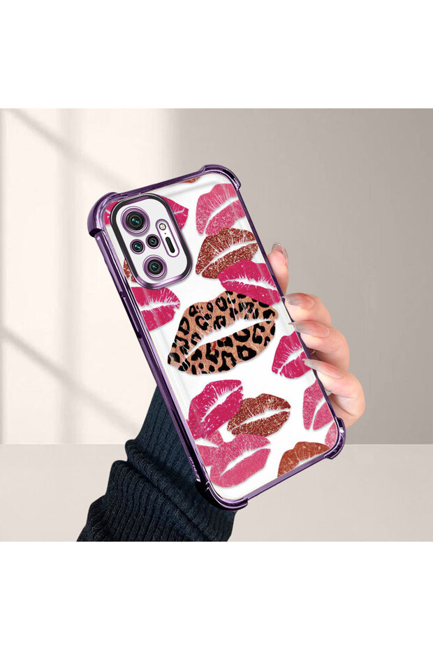 حافظة حماية من السيليكون الشفاف المتوافقة مع هاتف Xiaomi Redmi Note 10 Pro، بأنماط الشفاه - 5