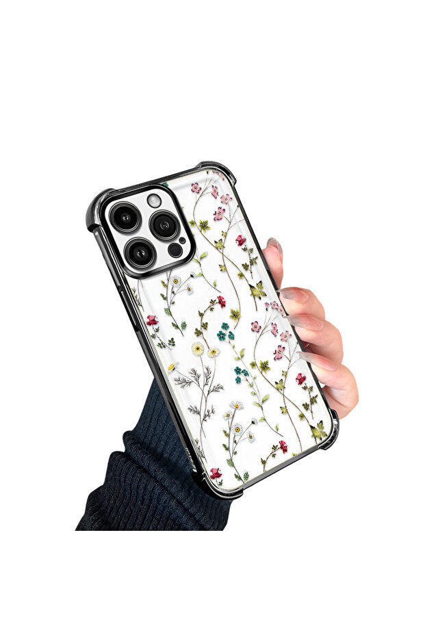 حافظة واقية من السيليكون الشفاف المتوافقة مع هاتف iPhone 14 Pro Max بأنماط زهور - 2