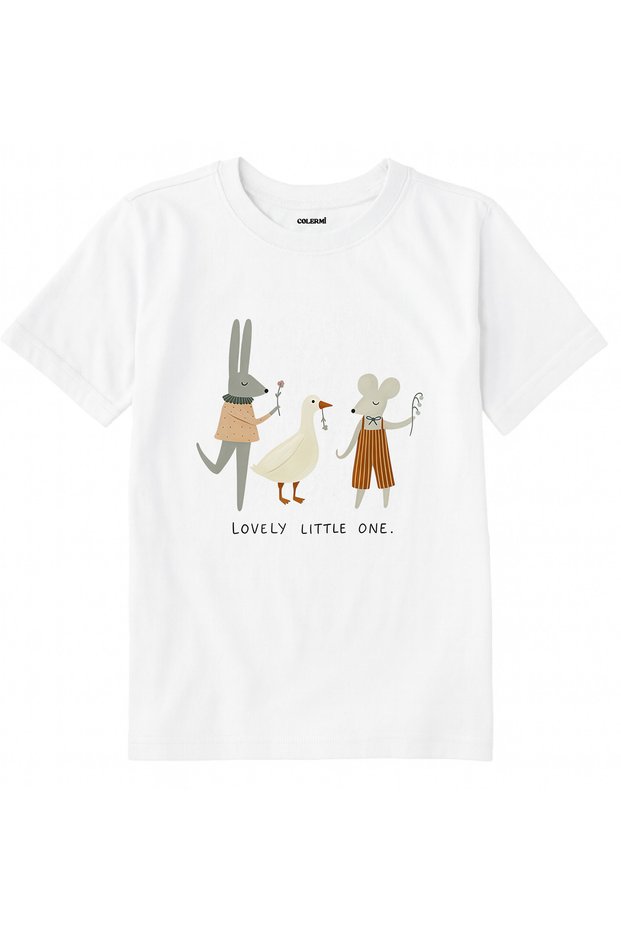 Cotton Fabric Children's T-Shirt β Cute Animals Printed Kids T-Shirt