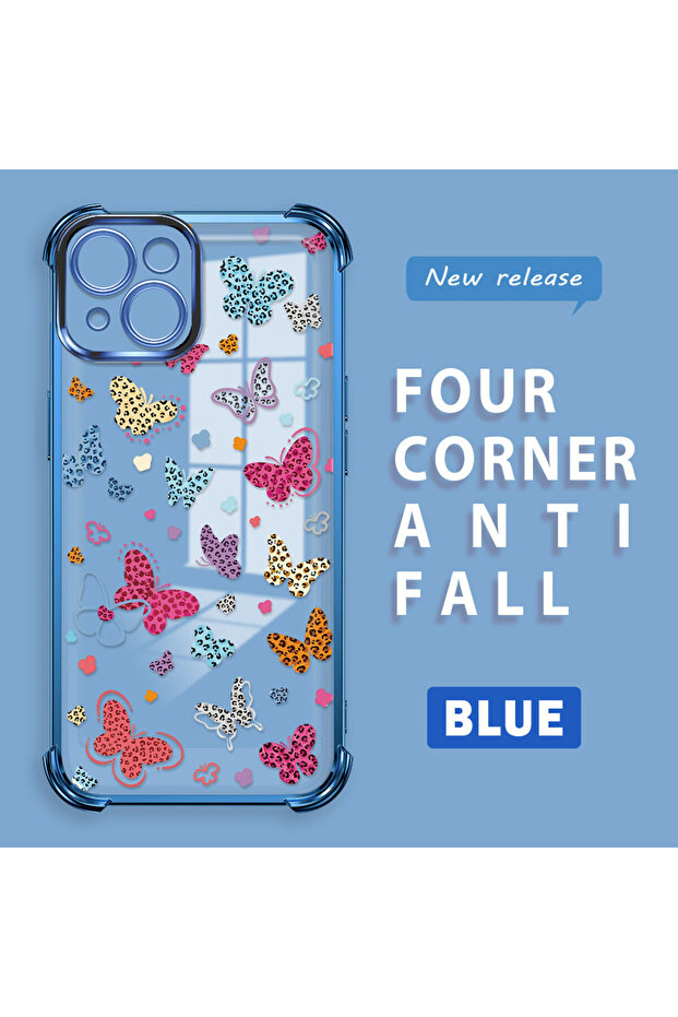 حافظة حماية من السيليكون الشفاف المتوافقة مع iPhone 15 بأنماط الفراشة - 3