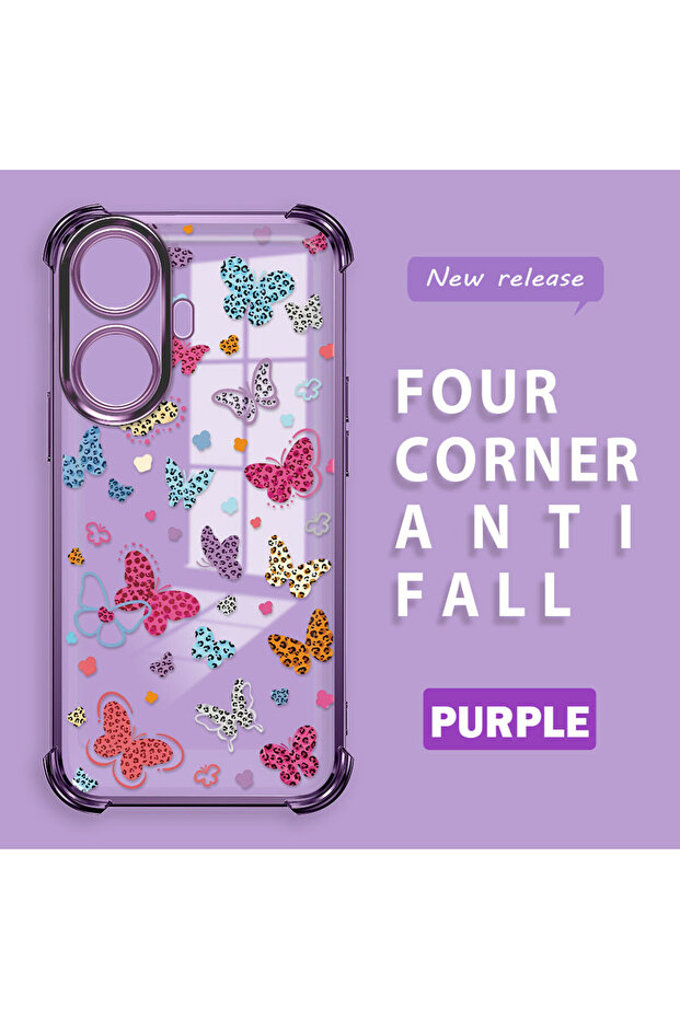 حافظة حماية من السيليكون الشفاف المتوافقة مع Realme C55 بأنماط الفراشة - 2