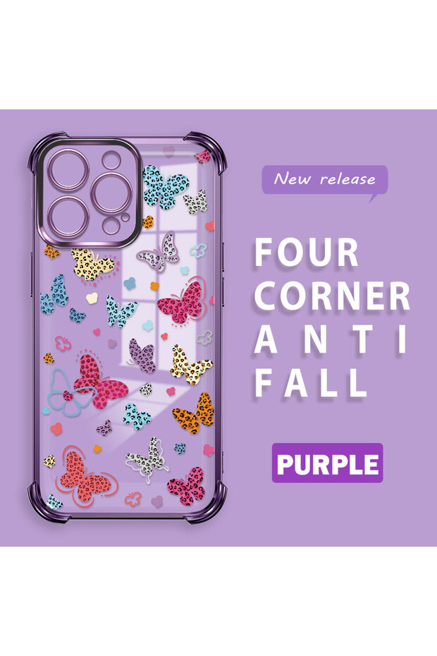 حافظة حماية من السيليكون الشفاف المتوافقة مع هاتف iPhone 15 Pro بأنماط الفراشة - 3