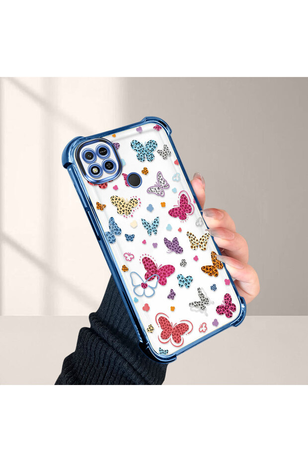Xiaomi Redmi 9C Compatible Transparent Silicone Flutter Protective Case Butterfly Patterns