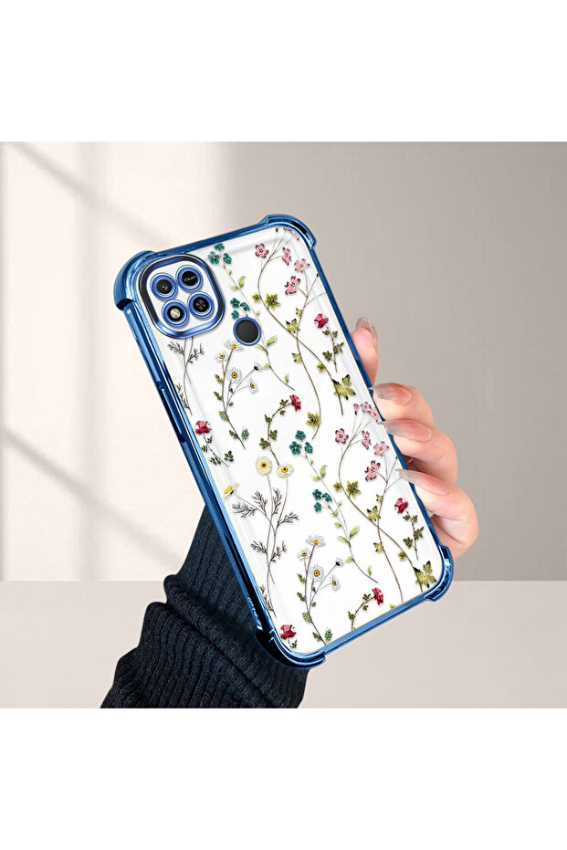 Xiaomi Redmi 9C Compatible Transparent Silicone Flutter Protective Case Flower Patterns - 4