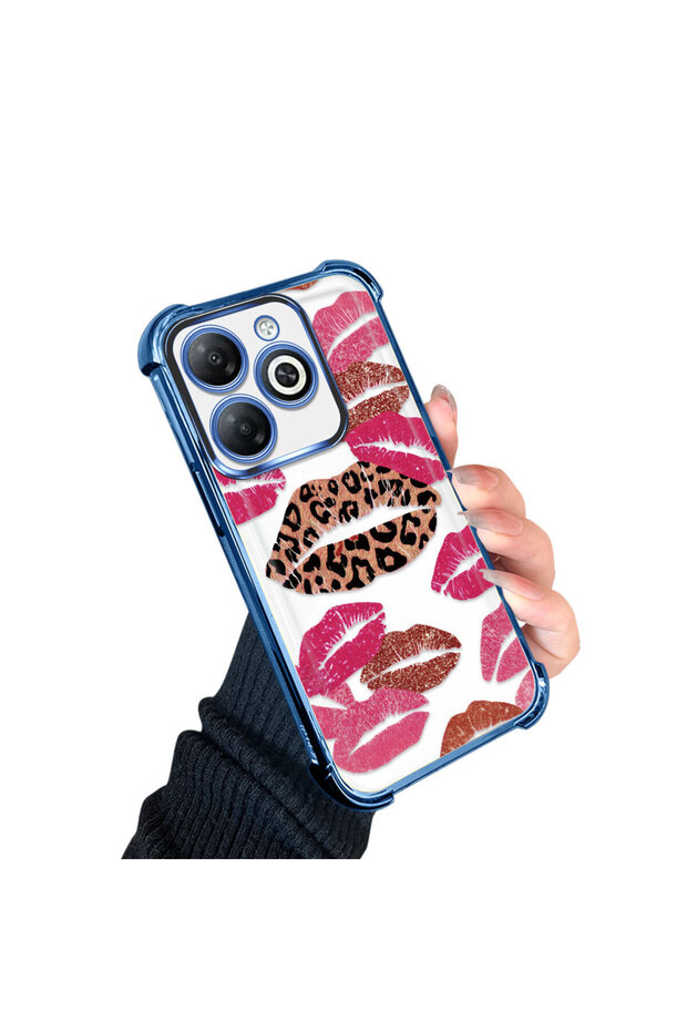 حافظة حماية من السيليكون الشفاف المتوافقة مع Tecno Spark 20/20C بأنماط الشفاه - 2