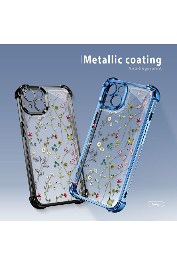 حافظة حماية من السيليكون الشفاف المتوافقة مع هاتف iPhone 16 Pro بأنماط زهور - 8