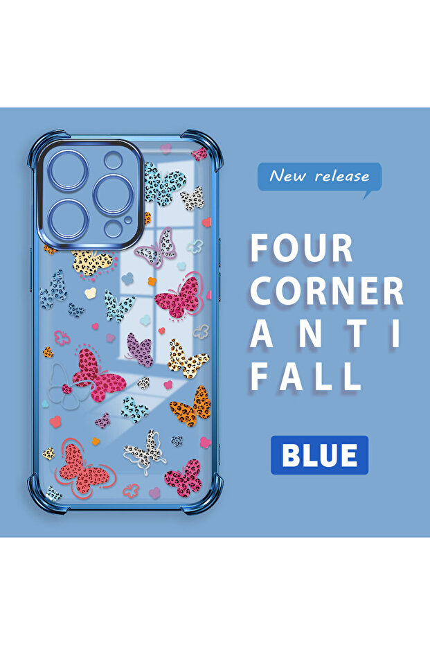 حافظة واقية من السيليكون الشفاف المتوافقة مع هاتف iPhone 14 Pro بأنماط الفراشة - 2