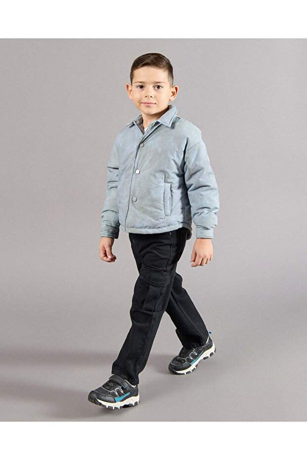Boys Grey Collared Jacket - 5