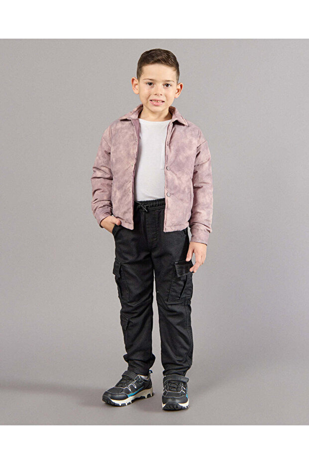 جاكيت بيج اللون بياقة للأولاد - 2