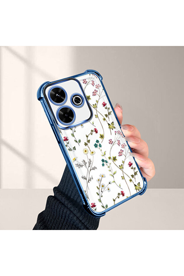 حافظة حماية من السيليكون الشفاف المتوافقة مع Xiaomi Redmi 13 بأنماط زهور - 4